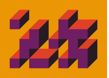 Edward Zajec 'in 1971' deki Il Cubo 'sunun uygulanması. Esasen 8 taştan oluşan bir Truchet fayans seti ve yerleştirme sanatı illüstrasyonu için kurallar