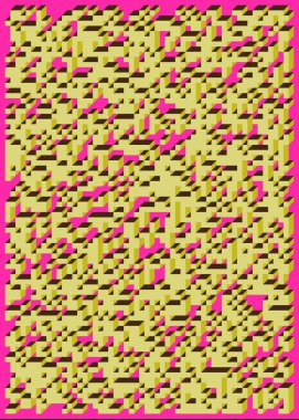 Edward Zajec 'in 1971' deki Il Cubo 'sunun uygulanması. Esasen 8 taştan oluşan bir Truchet fayans seti ve yerleştirme sanatı illüstrasyonu için kurallar