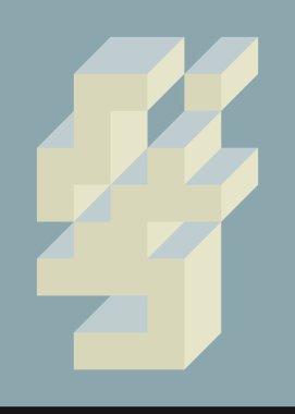 Edward Zajec 'in 1971' deki Il Cubo 'sunun uygulanması. Esasen 8 taştan oluşan bir Truchet fayans seti ve yerleştirme sanatı illüstrasyonu için kurallar