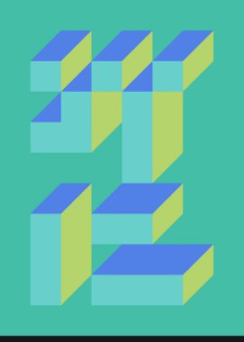 Edward Zajec 'in 1971' deki Il Cubo 'sunun uygulanması. Esasen 8 taştan oluşan bir Truchet fayans seti ve yerleştirme sanatı illüstrasyonu için kurallar