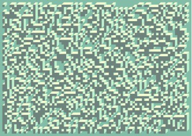 Edward Zajec 'in 1971' deki Il Cubo 'sunun uygulanması. Esasen 8 taştan oluşan bir Truchet fayans seti ve yerleştirme sanatı illüstrasyonu için kurallar