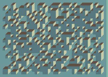 Edward Zajecs 2. Cubo 'nun 1971' deki uygulaması. Esasen 8 taştan oluşan bir Truchet fayans seti ve yerleştirme sanatı illüstrasyonu için kurallar 