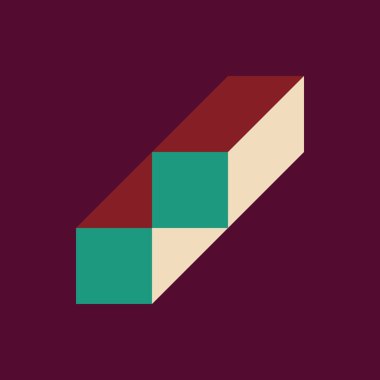 Soyut geometrik arkaplan. Edward Zajecs 2. Cubo 'nun 1971' deki uygulaması. Esasen 8 taştan oluşan bir Truchet fayans seti ve yerleştirme sanatı illüstrasyonu için kurallar 