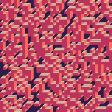 Edward Zajec 'in 1971' deki Il Cubo 'sunun uygulanması. Esasen 8 taştan oluşan bir Truchet fayans seti ve yerleştirme sanatı illüstrasyonu için kurallar