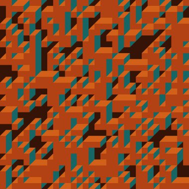 Soyut geometrik arkaplan. Edward Zajecs 2. Cubo 'nun 1971' deki uygulaması. Esasen 8 taştan oluşan bir Truchet fayans seti ve yerleştirme sanatı illüstrasyonu için kurallar 