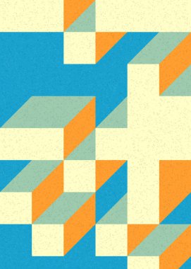 Soyut geometrik arkaplan. Edward Zajecs 2. Cubo 'nun 1971' deki uygulaması. Esasen 8 taştan oluşan bir Truchet fayans seti ve yerleştirme sanatı illüstrasyonu için kurallar 