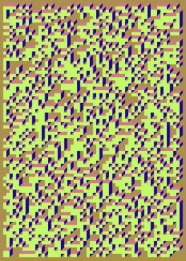 Edward Zajec 'in 1971' deki Il Cubo 'sunun uygulanması. Esasen 8 taştan oluşan bir Truchet fayans seti ve yerleştirme sanatı illüstrasyonu için kurallar