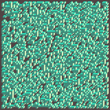 Soyut geometrik arkaplan. Edward Zajecs 2. Cubo 'nun 1971' deki uygulaması. Esasen 8 taştan oluşan bir Truchet fayans seti ve yerleştirme sanatı illüstrasyonu için kurallar 