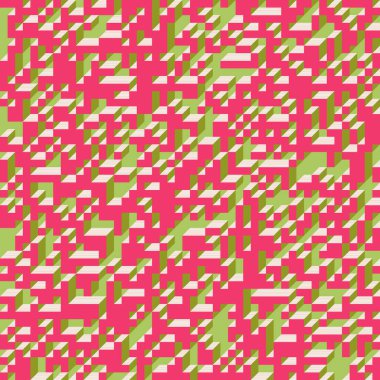 Soyut geometrik arkaplan. Edward Zajecs 2. Cubo 'nun 1971' deki uygulaması. Esasen 8 taştan oluşan bir Truchet fayans seti ve yerleştirme sanatı illüstrasyonu için kurallar 