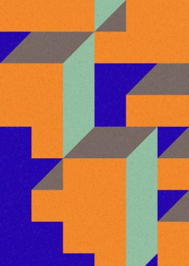 Soyut geometrik arkaplan. Edward Zajecs 2. Cubo 'nun 1971' deki uygulaması. Esasen 8 taştan oluşan bir Truchet fayans seti ve yerleştirme sanatı illüstrasyonu için kurallar 