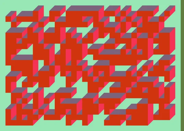 Implementación Del Cubo Edward Zajec Desde 1971 Esencialmente Conjunto Baldosas — Archivo Imágenes Vectoriales