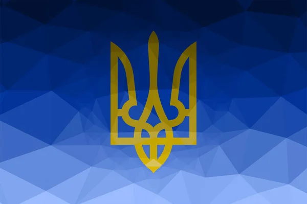 Les Armoiries Ukraine Sur Fond Triangulaire Abstrait — Image vectorielle