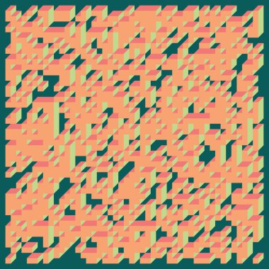 Soyut geometrik arkaplan. Edward Zajecs 2. Cubo 'nun 1971' deki uygulaması. Esasen 8 taştan oluşan bir Truchet fayans seti ve yerleştirme sanatı illüstrasyonu için kurallar 