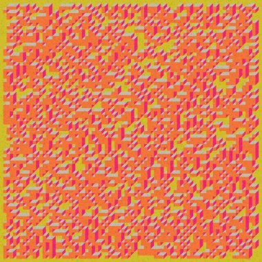 Soyut geometrik arkaplan. Edward Zajecs 2. Cubo 'nun 1971' deki uygulaması. Esasen 8 taştan oluşan bir Truchet fayans seti ve yerleştirme sanatı illüstrasyonu için kurallar 