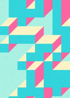 Soyut geometrik arkaplan. Edward Zajecs 2. Cubo 'nun 1971' deki uygulaması. Esasen 8 taştan oluşan bir Truchet fayans seti ve yerleştirme sanatı illüstrasyonu için kurallar 