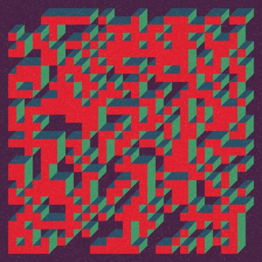 Edward Zajecs 2. Cubo 'nun 1971' deki uygulaması. Esasen 8 taştan oluşan bir Truchet fayans seti ve yerleştirme sanatı illüstrasyonu için kurallar  