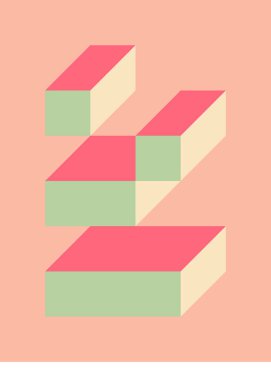 Edward Zajec 'in 1971' deki Il Cubo 'sunun uygulanması. Esasen 8 taştan oluşan bir Truchet fayans seti ve yerleştirme sanatı illüstrasyonu için kurallar