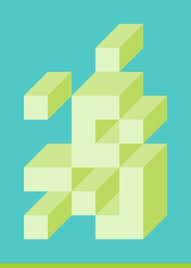 Edward Zajec 'in 1971' deki Il Cubo 'sunun uygulanması. Esasen 8 taştan oluşan bir Truchet fayans seti ve yerleştirme sanatı illüstrasyonu için kurallar