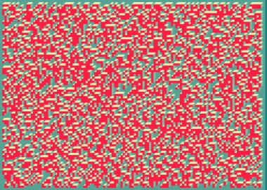 Edward Zajecs 2. Cubo 'nun 1971' deki uygulaması. Esasen 8 taştan oluşan bir Truchet fayans seti ve yerleştirme sanatı illüstrasyonu için kurallar 
