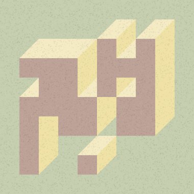 Soyut geometrik arkaplan. Edward Zajecs 2. Cubo 'nun 1971' deki uygulaması. Esasen 8 taştan oluşan bir Truchet fayans seti ve yerleştirme sanatı illüstrasyonu için kurallar 