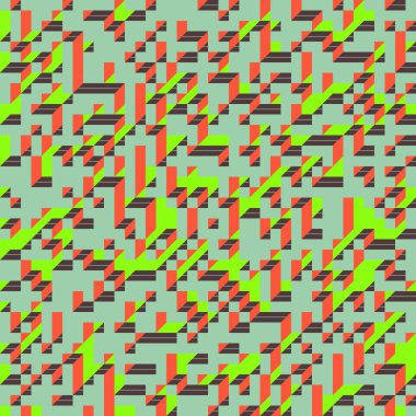 Edward Zajecs 2. Cubo 'nun 1971' deki uygulaması. Esasen 8 taştan oluşan bir Truchet fayans seti ve yerleştirme sanatı illüstrasyonu için kurallar  