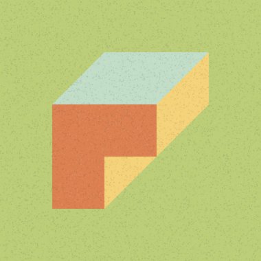 Soyut geometrik arkaplan. Edward Zajecs 2. Cubo 'nun 1971' deki uygulaması. Esasen 8 taştan oluşan bir Truchet fayans seti ve yerleştirme sanatı illüstrasyonu için kurallar 