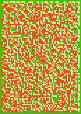 Edward Zajec 'in 1971' deki Il Cubo 'sunun uygulanması. Esasen 8 taştan oluşan bir Truchet fayans seti ve yerleştirme sanatı illüstrasyonu için kurallar