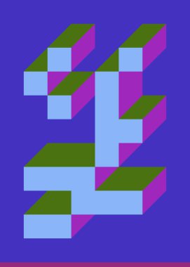 Edward Zajecs 2. Cubo 'nun 1971' deki uygulaması. Esasen 8 taştan oluşan bir Truchet fayans seti ve yerleştirme sanatı illüstrasyonu için kurallar  