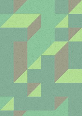 Soyut geometrik arkaplan. Edward Zajecs 2. Cubo 'nun 1971' deki uygulaması. Esasen 8 taştan oluşan bir Truchet fayans seti ve yerleştirme sanatı illüstrasyonu için kurallar 