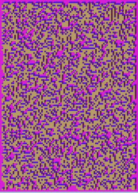 Edward Zajec 'in 1971' deki Il Cubo 'sunun uygulanması. Esasen 8 taştan oluşan bir Truchet fayans seti ve yerleştirme sanatı illüstrasyonu için kurallar