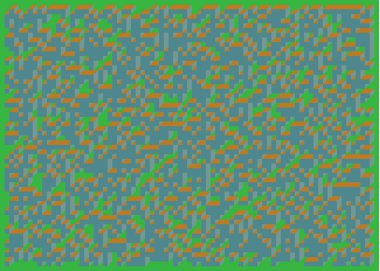 Edward Zajec 'in 1971' deki Il Cubo 'sunun uygulanması. Esasen 8 taştan oluşan bir Truchet fayans seti ve yerleştirme sanatı illüstrasyonu için kurallar