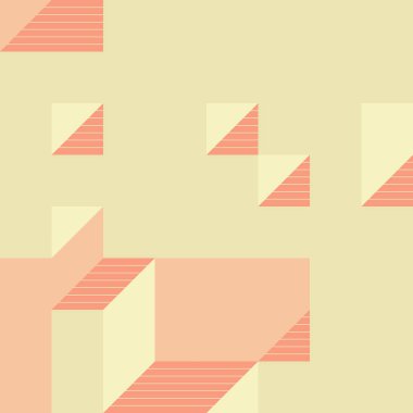 Soyut geometrik arkaplan. Edward Zajecs 2. Cubo 'nun 1971' deki uygulaması. Esasen 8 taştan oluşan bir Truchet fayans seti ve yerleştirme sanatı illüstrasyonu için kurallar 