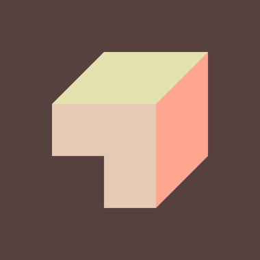 Edward Zajecs 2. Cubo 'nun 1971' deki uygulaması. Esasen 8 taştan oluşan bir Truchet fayans seti ve yerleştirme sanatı illüstrasyonu için kurallar  