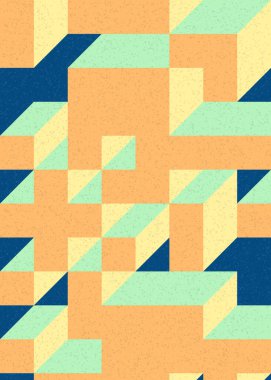 Soyut geometrik arkaplan. Edward Zajecs 2. Cubo 'nun 1971' deki uygulaması. Esasen 8 taştan oluşan bir Truchet fayans seti ve yerleştirme sanatı illüstrasyonu için kurallar 