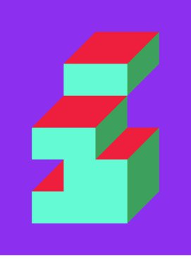 Edward Zajec 'in 1971' deki Il Cubo 'sunun uygulanması. Esasen 8 taştan oluşan bir Truchet fayans seti ve yerleştirme sanatı illüstrasyonu için kurallar