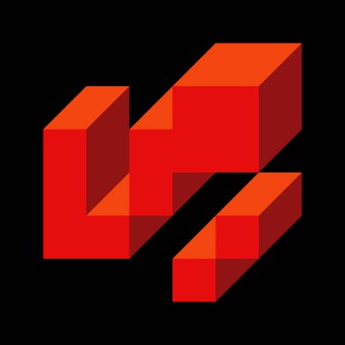 Soyut geometrik arkaplan. Edward Zajecs 2. Cubo 'nun 1971' deki uygulaması. Esasen 8 taştan oluşan bir Truchet fayans seti ve yerleştirme sanatı illüstrasyonu için kurallar 