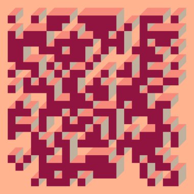 Soyut geometrik arkaplan. Edward Zajecs 2. Cubo 'nun 1971' deki uygulaması. Esasen 8 taştan oluşan bir Truchet fayans seti ve yerleştirme sanatı illüstrasyonu için kurallar 