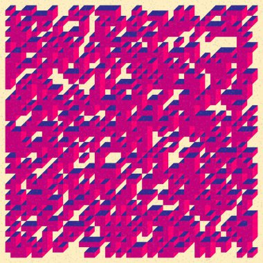 Soyut geometrik arkaplan. Edward Zajecs 2. Cubo 'nun 1971' deki uygulaması. Esasen 8 taştan oluşan bir Truchet fayans seti ve yerleştirme sanatı illüstrasyonu için kurallar 