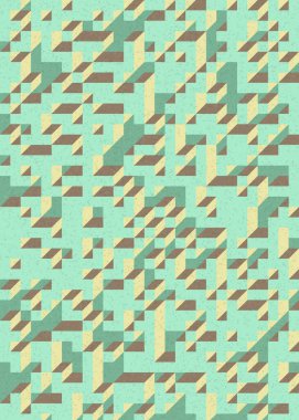 Soyut geometrik arkaplan. Edward Zajecs 2. Cubo 'nun 1971' deki uygulaması. Esasen 8 taştan oluşan bir Truchet fayans seti ve yerleştirme sanatı illüstrasyonu için kurallar 