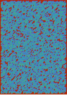 Edward Zajec 'in 1971' deki Il Cubo 'sunun uygulanması. Esasen 8 taştan oluşan bir Truchet fayans seti ve yerleştirme sanatı illüstrasyonu için kurallar