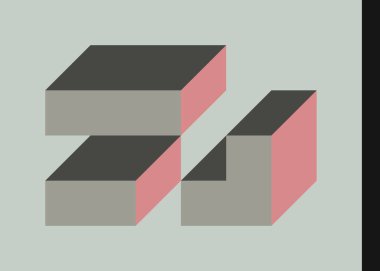 Edward Zajecs 2. Cubo 'nun 1971' deki uygulaması. Esasen 8 taştan oluşan bir Truchet fayans seti ve yerleştirme sanatı illüstrasyonu için kurallar 