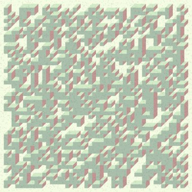 Soyut geometrik arkaplan. Edward Zajecs 2. Cubo 'nun 1971' deki uygulaması. Esasen 8 taştan oluşan bir Truchet fayans seti ve yerleştirme sanatı illüstrasyonu için kurallar 