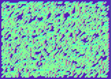 Edward Zajec 'in 1971' deki Il Cubo 'sunun uygulanması. Esasen 8 taştan oluşan bir Truchet fayans seti ve yerleştirme sanatı illüstrasyonu için kurallar