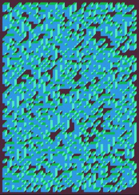 Edward Zajecs 2. Cubo 'nun 1971' deki uygulaması. Esasen 8 taştan oluşan bir Truchet fayans seti ve yerleştirme sanatı illüstrasyonu için kurallar  