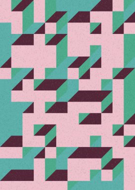 Soyut geometrik arkaplan. Edward Zajecs 2. Cubo 'nun 1971' deki uygulaması. Esasen 8 taştan oluşan bir Truchet fayans seti ve yerleştirme sanatı illüstrasyonu için kurallar 