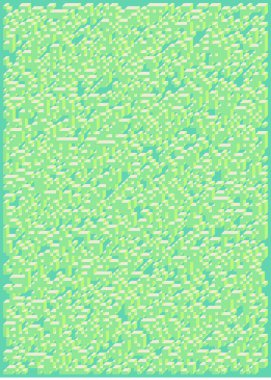 Edward Zajec 'in 1971' deki Il Cubo 'sunun uygulanması. Esasen 8 taştan oluşan bir Truchet fayans seti ve yerleştirme sanatı illüstrasyonu için kurallar