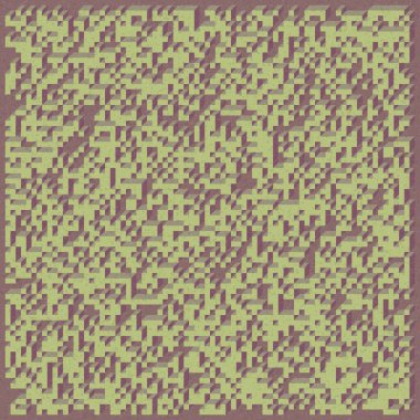 Soyut geometrik arkaplan. Edward Zajecs 2. Cubo 'nun 1971' deki uygulaması. Esasen 8 taştan oluşan bir Truchet fayans seti ve yerleştirme sanatı illüstrasyonu için kurallar 