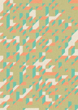 Soyut geometrik arkaplan. Edward Zajecs 2. Cubo 'nun 1971' deki uygulaması. Esasen 8 taştan oluşan bir Truchet fayans seti ve yerleştirme sanatı illüstrasyonu için kurallar 