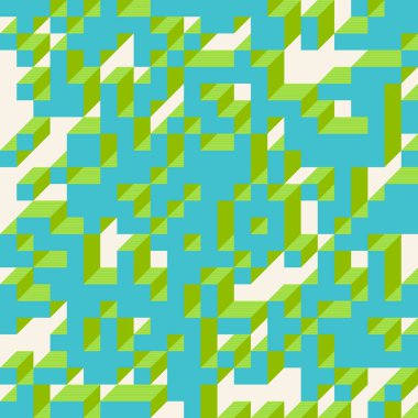 Edward Zajecs 2. Cubo 'nun 1971' deki uygulaması. Esasen 8 taştan oluşan bir Truchet fayans seti ve yerleştirme sanatı illüstrasyonu için kurallar  