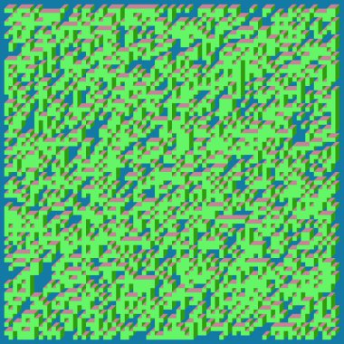 Edward Zajecs 2. Cubo 'nun 1971' deki uygulaması. Esasen 8 taştan oluşan bir Truchet fayans seti ve yerleştirme sanatı illüstrasyonu için kurallar  